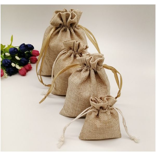 

100 шт. тканевые джута сумки подарочные упаковки сумка подарочная сумка емкости хлопковая сумка для рождественской вечеринки свадьба ювелирн