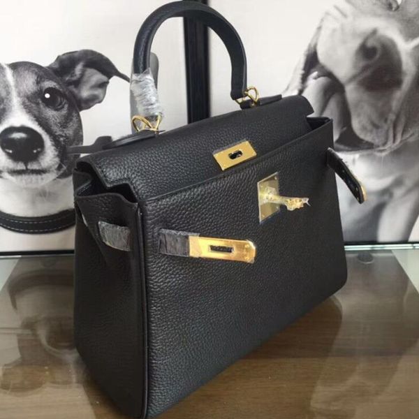 

3a quality iconic kellly 20-25-28-32cm togo taurillon clemence leather totes handbag bagsturn lock closure gold hardware dust bag purses