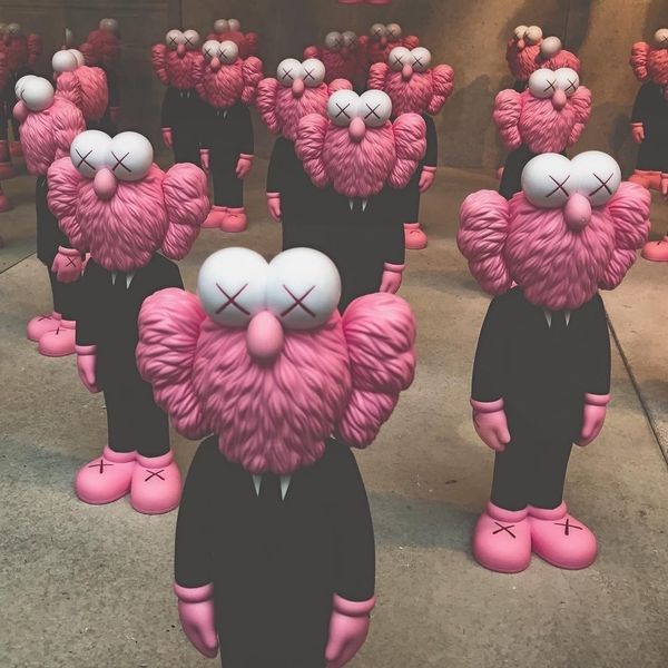

hyfrdfman kaws bff sesame улица черный костюм дверь бог розовый ручной скульптура мода скульптура dollgdr, Silver