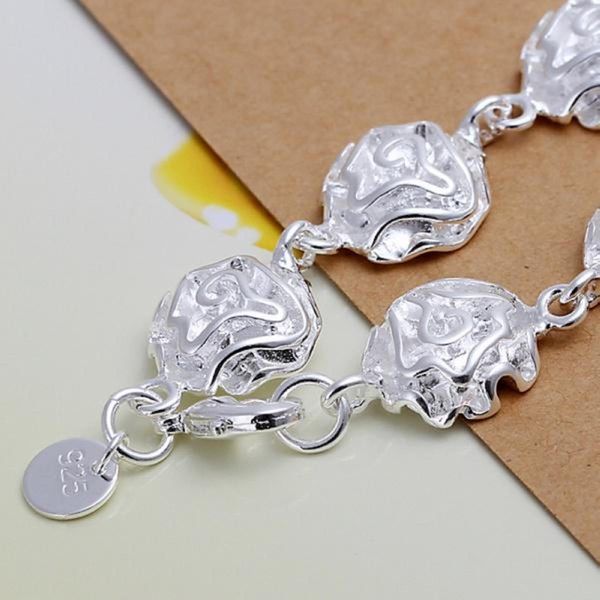 

beautiful roses silver color bracelets fashion selling classic jewelry christmas gifts wedding h135 h bbymct, Black