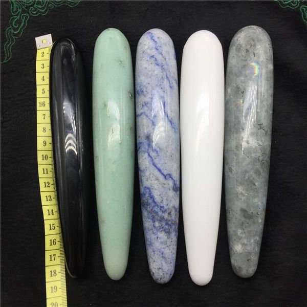 

decorative objects & figurines 18cm natural labradorite obsidian crystal wand hand carved massage stick healing gemstone yoni wicca meditati