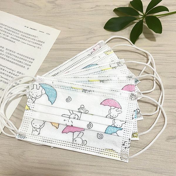 

kids disposable face mask with elastic ear loop 3 ply breathable for blocking dust air anti-pollution designer fashional cartoon colors