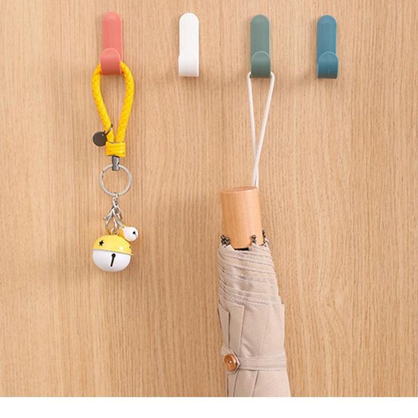 

4pcs/set towel hooks plastic door hangers self adhesive wall hangers hat racks keys hanger home decor organizer bbyipj