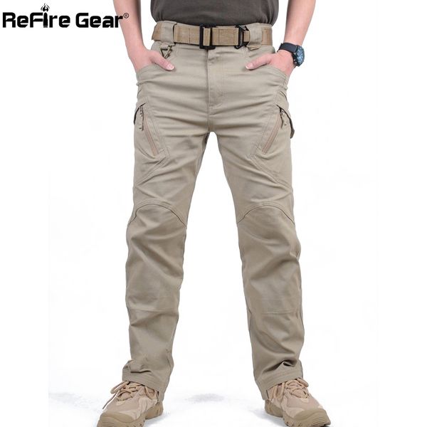 

city tactical cargo pants men combat swat army military pants cotton many pockets stretch flexible man casual trousers xxxl lj201222, Black