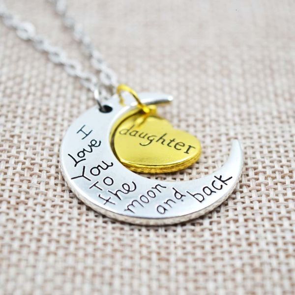 

moon to 10 you styles the i love and back mon dad son sign 20pcs/lot lobster clasp pendant necklaces with opp packag