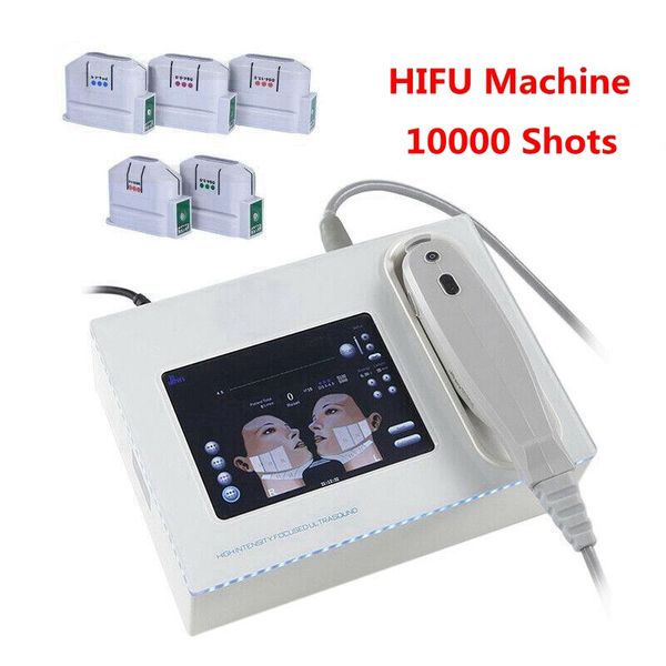 Tragbares HIFU-Gerät 10000 Schüsse hochintensiver fokussierter Ultraschall Facelift Hautstraffung Faltenentfernung Körper Abnehmen