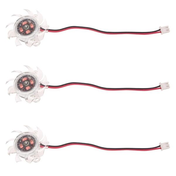 

3 x 35mm 12v clear plastic computer vga video cooler card cooling fan