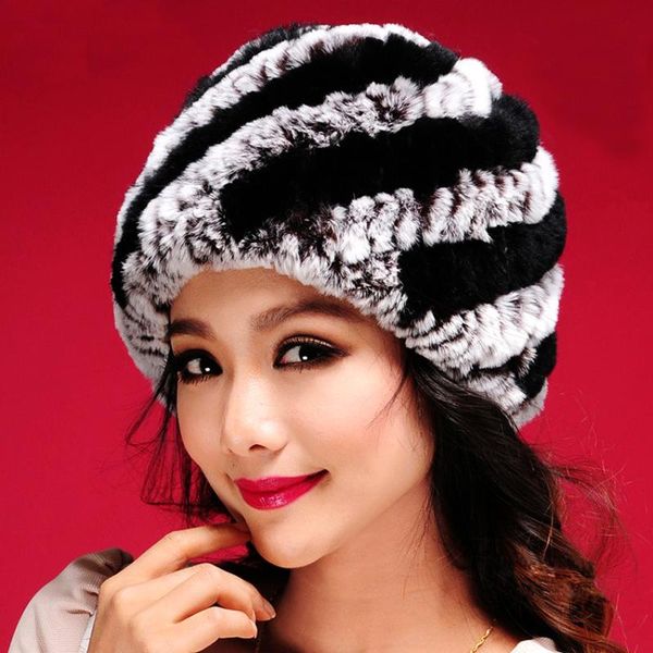 

beanie/skull caps women warm genuine knit rex fur hat cap beadgear headdress various fashion lady, Blue;gray