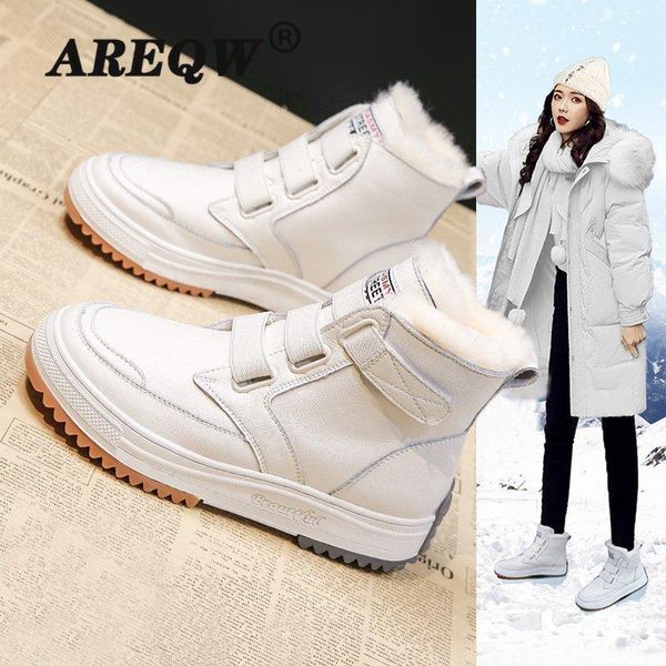 

2020 new winter women ankle boots heels high wedge boots warm platform leather sneakers lace up for woman, Black
