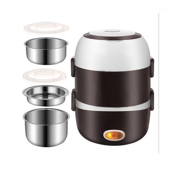 

rice cookers mini electric cooker stainless steel 2/3 layers steamer portable meal thermal heating lunch box container warmer 220v1