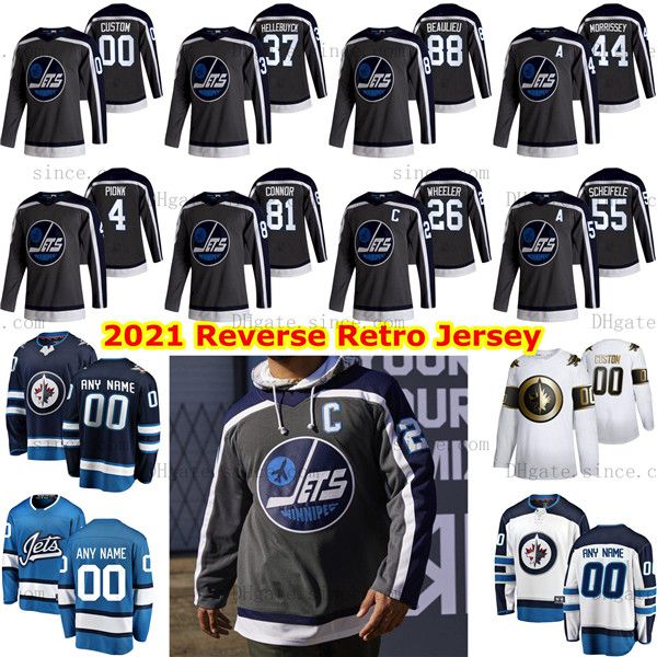 

customize winnipeg jets 2021 reverse retro jerseys blake wheeler byfuglien patrik laine mark scheifele connor nikolaj ehlers morrissey s-6xl, Black;red