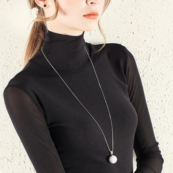 

turtleneck women basic shirts 2020 spring new female tees plus size 4xl femme blusas classic black white undershirt1