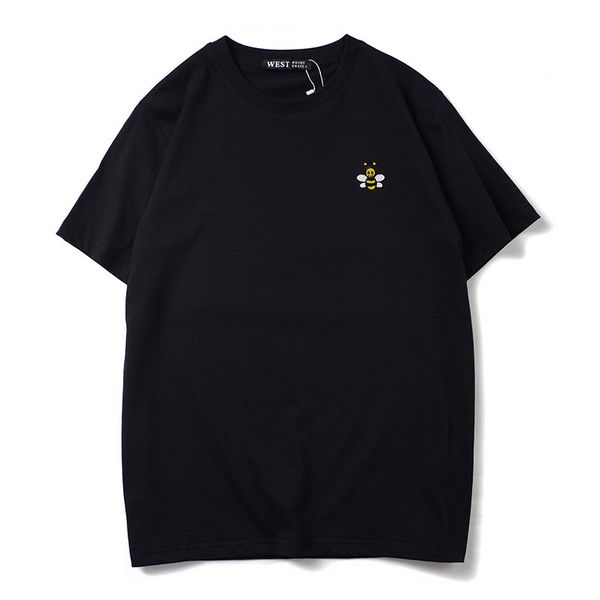 

men news 2021 high embroidered bee hip shirt skateboard street parkour cotton t-shirts t-kenye # n264 s486, White;black