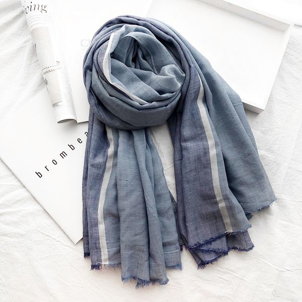 

2020 japanese style winter fashion men scarf cotton splice color blue striped long soft women's scarves shawl, Blue;gray