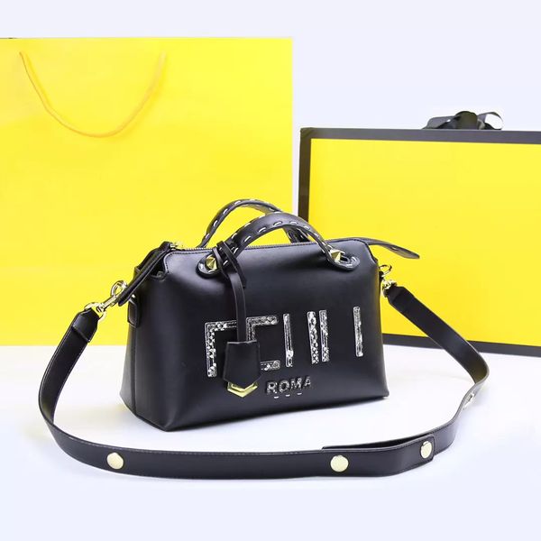 

2022 boston shoulder bags women crossbody bag leather material letters with decoration casual style design handbag size 28cm*12cm*17cm