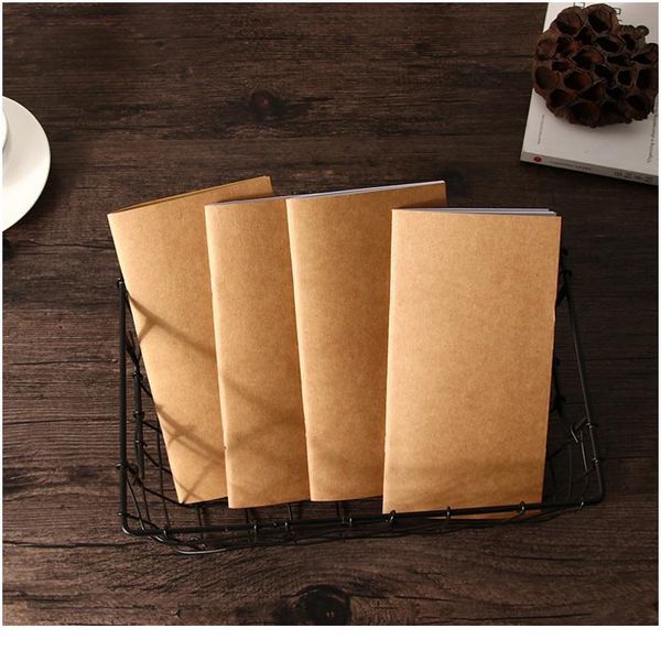 

1pc/lot blank kraft sketchbook 110mmx210mm traveler's notebook planner memo diary notebook standard style paper book pa bbywpw