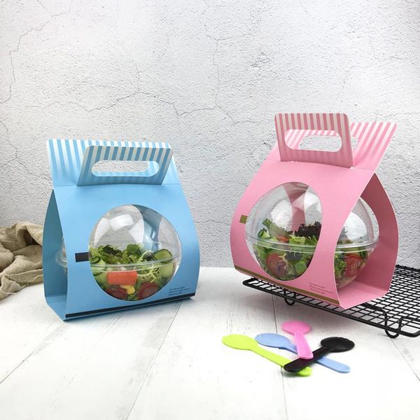 

portable clear mousse cake box plastic fruit salad baking dessert box hollow ball packaging favors gift boxes
