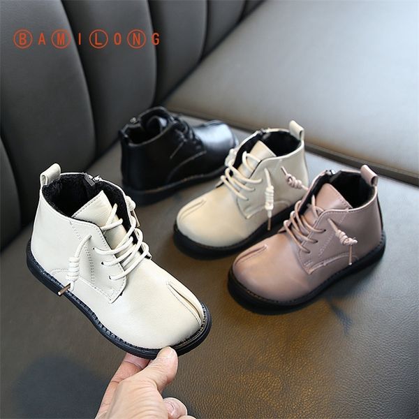 

bamilong kids martin boots новые резиновые подошвы ботинки дети девушки pu кожа зимняя обувь мальчики бархатные короткими ботилью лодыжки b2, Black;grey