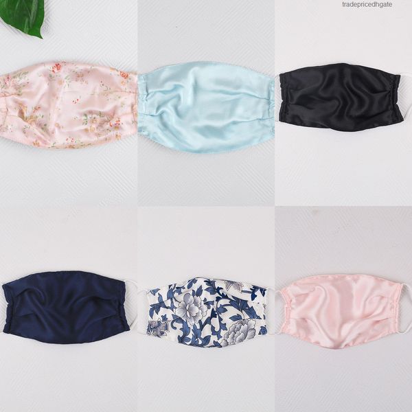 

face sun-resistant fashion print mask dustproof floral silk masks women summer thin mouth wqfq