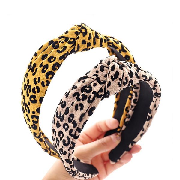 

hair accessories christmas gift vintage leopard bezel band women knot headband girls clips hairband opaska do wlosow