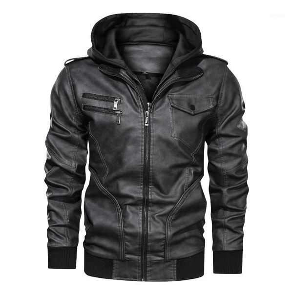 

leather jackets for men 2021 new men's leather jackets autumn casual motorcycle pu jacket biker coats brand clothing1, Black