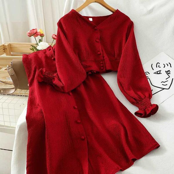 

women's tracksuits casual women two piece set autumn elegant v-neck single breasted long sleeve short and high waist midi skirts suit, Gray