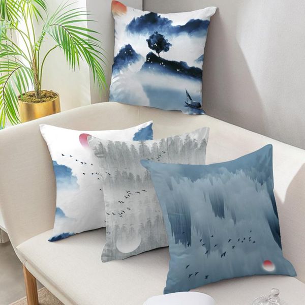 

cushion/decorative pillow fuwatacchi natural scenery cushion cover chinese style mountain lake art decorative pillowcase for home sofa decor