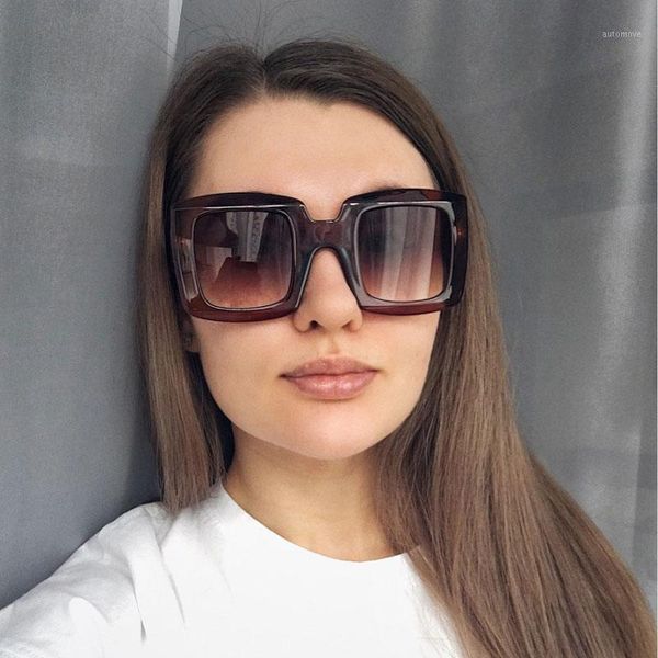 

2020 luxury big square sunglasses women brand designer retro clear sun glasses for female oversized black shades oculos uv4001, White;black