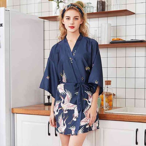 

fashion womens summer mini kimono robe lady rayon bath gown yukata nightgown sleepwear sleepshirts pijama mujer size s-4xl, Black;red