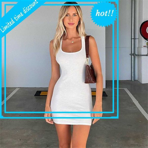 

women summer bodycon mouwlless you neck backless effects color ladies mini tank dress basic short clothing, Black