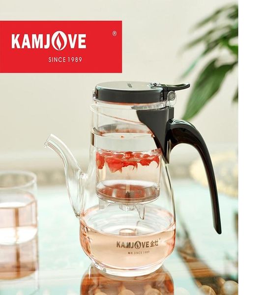 

kamjove новое прибытие элегантный чай кубок цветочный чайник горшок теплостойкий стеклянный чай набор пивоваренные устройство стеклянное чай