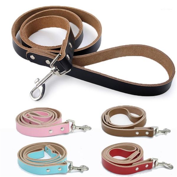 

genuine dog leather harness leash lead soft hand strap classic style solid pet traction rope matched puppy cat collars chihuahua1