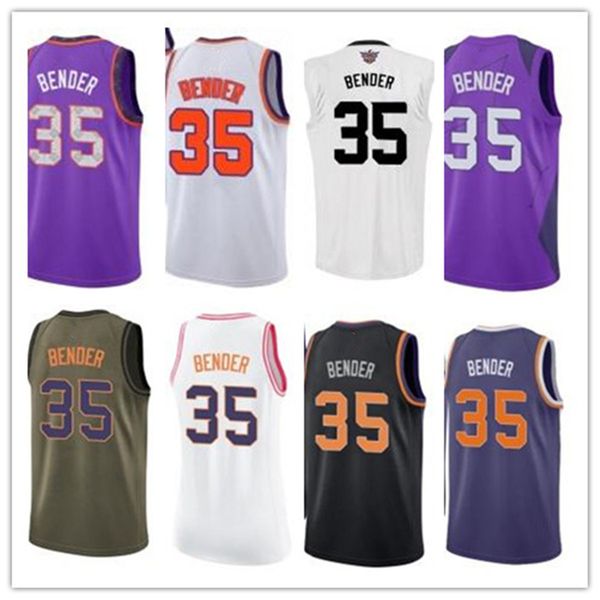 

custom 2021 sun style jerseys black white green army green 35 dragan bender basketball jersey ing, Black;red