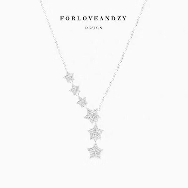 

silver plated women's heart necklace silver star pendant jewelry custom wholesale fashion