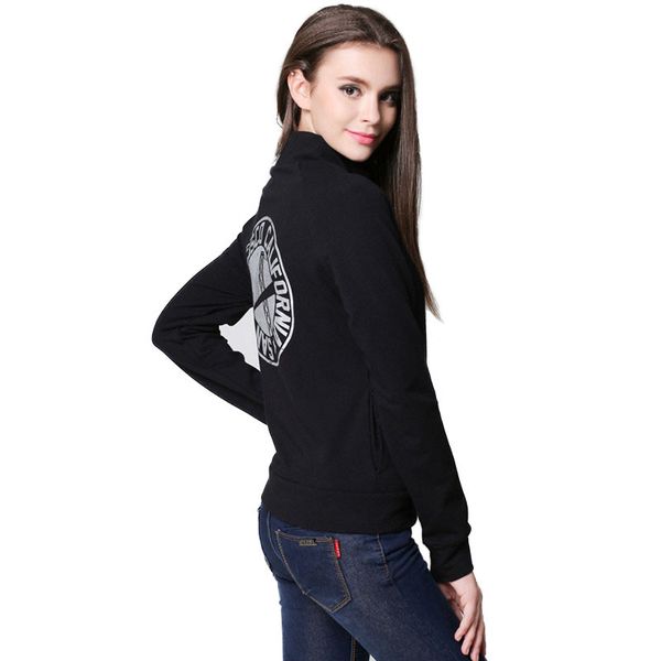 

neck full real of cotton solid female panda kpop spring new pattern love imprint long sleeve release jacket vpl6, Black