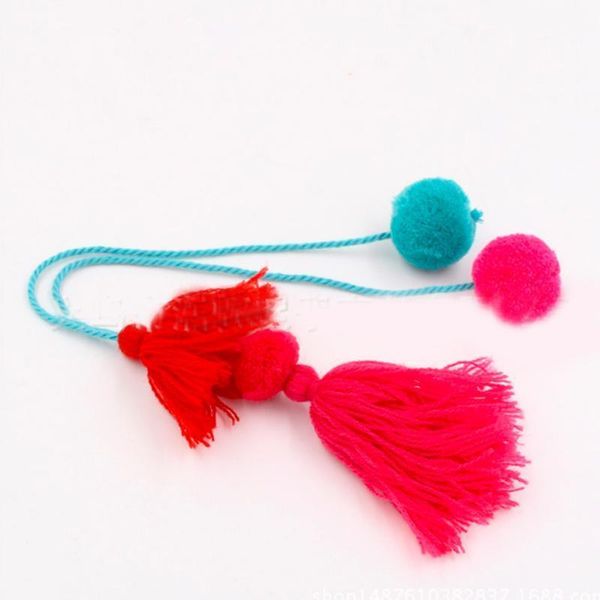 

2019 tassel fur ball keychain pom pom fluffy key chains pompom car keyring women bag pendant jewelry key ring holder qh6008 h bbyarg