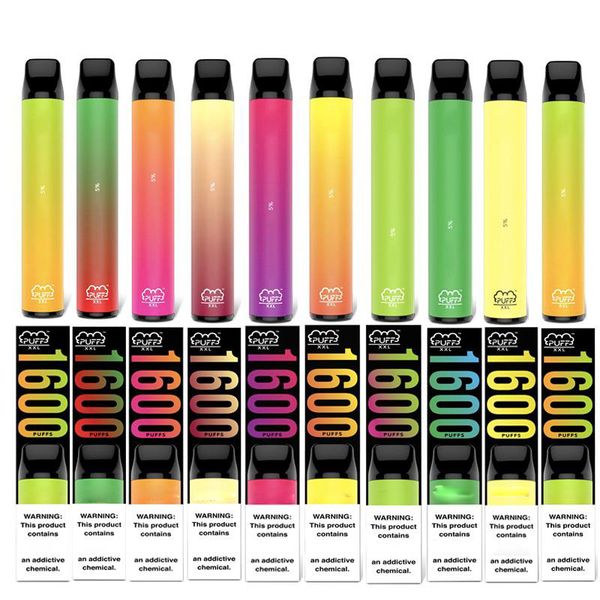 

2020 puff xxl disposable device 1600+ puffs 18 colors puff bar plus xtra vape pen