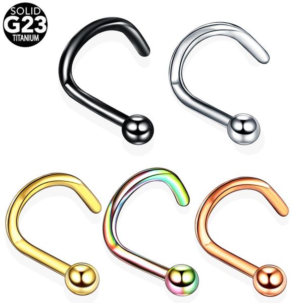 

5 шт. / лот nostril piercings для мужчин женщины шпильки титана пирсинг нос стад звезда нос кольца нариз пирсинг кузов ювелирные изделия 18g, Silver