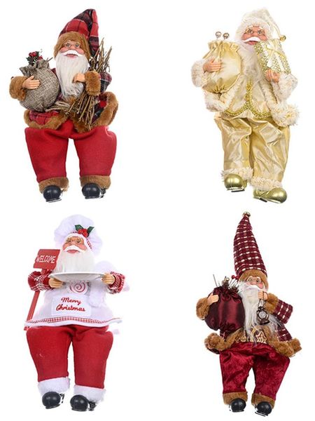 

christmas decorations santa claus dolls plush doll deskdecoration figurine for tree ornament 2021 year gifts