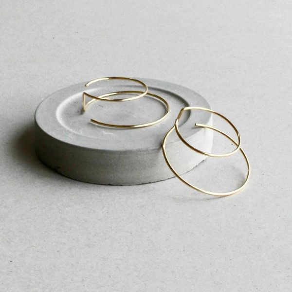 

hoop & huggie big circle earrings handmade minimalist jewelry 925 silver gold filled brincos orecchini oorbellen pendientes for women1, Golden;silver