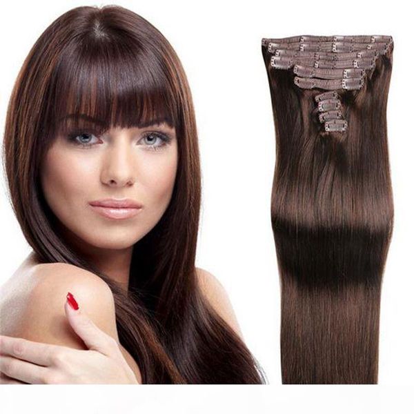 

original brazilian human hair 14inch-26inch clip-in human hair extensions 10pcs 120g color 6 sew in human hair extensions, Black