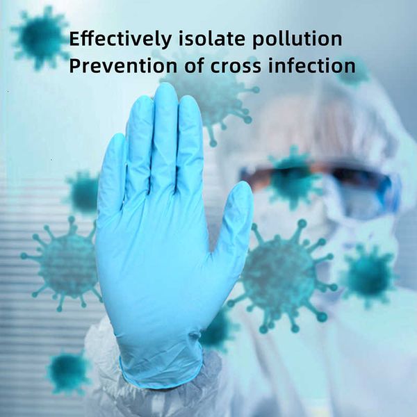 

factory7gcmsafety food blue allergy 6pcs/lot grade waterproof work nitrile disposable gloves