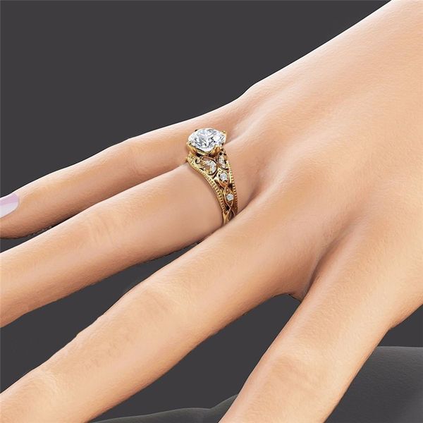 

14k yellow gold diamond for women anillos wedding jewelry gemstone bijoux femme jewellery bizuteria engagement rings homme q1218, Golden;silver