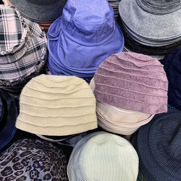 

of a small number pleated pile hat female temperament literature autumn and winter new yamamoto style dark cold, Blue;gray