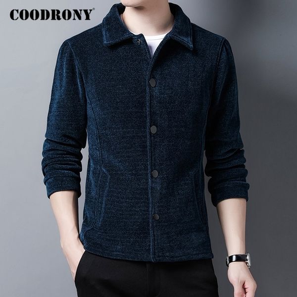 

coodrony brand sweater coat business casual knitwear cardigan men autumn winter thick warm turn-down collar jacket c1183 201123, White;black
