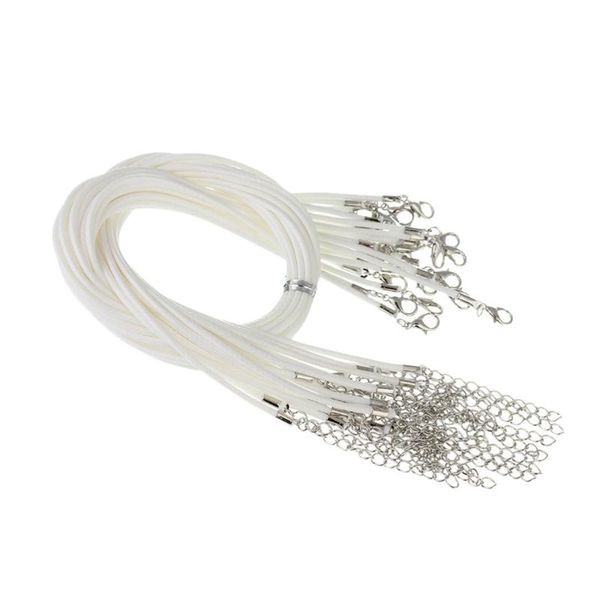 

100pcs 1.5mm wax string necklace strap diy hanging rope jewelry accessories sling diy pendants (black, Black;white