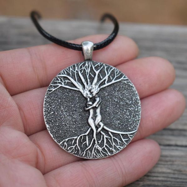 

chains 12pcs norse viking couple tree of life necklace christmas gift, Silver
