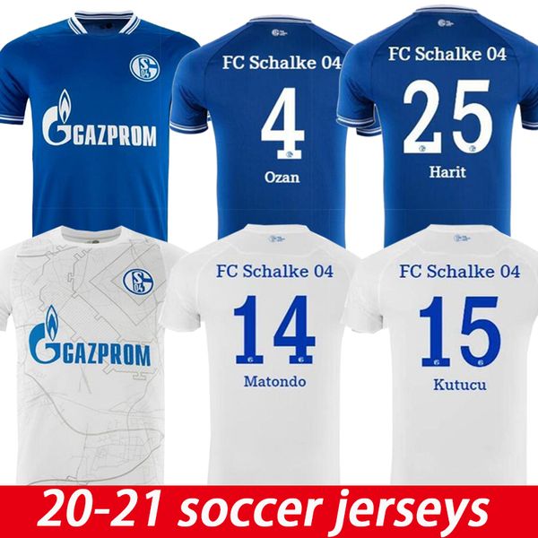 

2020 2021 schalke home blue soccer jersey 20 21 schalke 04 away football shirts #7 uth serdar bentaled caligiuri football jerseys, Black;yellow