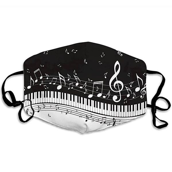

musical note mask designer washable reuse maske for women men adjustable cotton polyester face cap bandage masker bbynhm bdehome