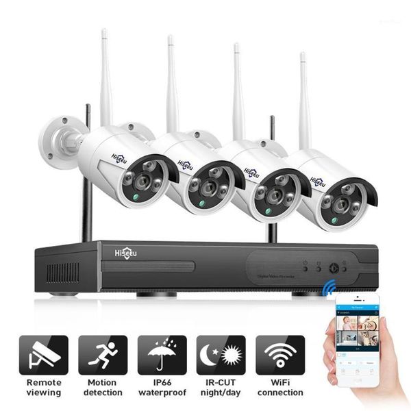 

systems hiseeu 8ch 1080p wireless nvr kit 2mp outdoor security remote access ip camera p2p cctv cameras video surveillance system set1